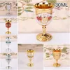 Vattenflaskor 30 ml Metal Vinglas Retro Wine Cup Goblet Vintage European Style Champagne Cocktail Glasses Bar Home Decor Drinkware 231129