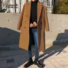 Men's Wool Blends FOJAGANTO automne hiver mode laine mélanges manteau hommes Style coréen revers couleur unie coupe-vent épais britannique décontracté manteau mâle 231128