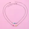 Hänge halsband luoluobaby 2st/set tecknad färgglad stjärnbrev vänner halsband kedja bff vänskap smycken gåvor till barn