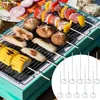 Tools Kabob Skewers Long Stainless Steel Flat For Grilling Heat Resistant Metal Kebab Tool Reusable