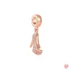 925 charm beads accessories fit pandora charms jewelry Dangle Charm Women Beads High Quality Jewelry Gift Wholesale New Shiny Rose Gold Safety Chain Pendant