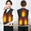 Gilet da uomo 5 aree Gilet riscaldato USB Abbigliamento riscaldante elettrico intelligente 3 marce Gilet da motociclista regolabile Caldo per uomo Donna Sport all'aria aperta 231128