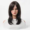 Syntetiska peruker peruksimulering Hårhuvudet Set Women's Wig Cap åtta figur Liu Haishui Wavy Medium Långt lockigt hår