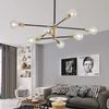 Chandeliers Modern Nordic Sputnik Black LED 램프 홈 조명 실내 고정구 펜던트 천장 포함되지 않은 전구 2023