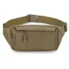 Hochwertige Männer Fanny Pack Brust Umhängetasche mit 3 Taschen Nylon Minitary Tailentasche Reißverschlussgürtel Beutel Schwarz Khaki 220112242t