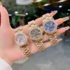 30% de desconto relógio moda completa feminina menina senhoras estilo flor diamante com banda de metal aço luxo relógio quartzo ro 248
