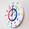 Настенные часы, показывающие время, обучающие часы для домашнего обучения, детского сада, красочные цифры, образовательный художественный декор, тихий Sweep2071