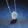 Chokers Neetim 1CT Diamond Necklace för Woman Pendant 925 Silver Pläterad med White Gold Chains Party Bridal Fine Jewelry Gift 231129