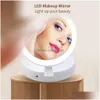 Miroirs Portable LED miroir de maquillage éclairé vanité compacte maquillage poche cosmétique 10X loupe VT0005 livraison directe maison GA Dhqrs