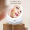 Speglar bärbara led upplyst makeup spegel fåfänga kompakt smink kosmetik 10x förstoringsglas vt0005 droppleverans hem ga dhqrs