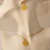 Zestawy biżuterii ślubnej Naszyjki Kolczyki Zestawy biżuterii Złote Kolor Kiribati Hawaii Pohnpei Guam Style 231128