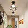 Chandeliers Black Iron Aisle Ceiling Chandelier Minimalist Nordic Vintage Balcony Kitchen Foyer Entrance Small Volume Many Styles