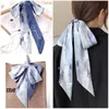 Hairband Internet Celebrity Letter Diagonal Scarf Decoration Tied Hair Ribbon Bag Long Belt Women's Small Strip