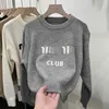 Set di maglieria di design da donna primaverile e autunnale, set di maglieria di lusso, pullover con lettera a maniche lunghe, maglieria corta, moda casual