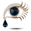 Broschen Hochwertige Kristallrhinestones Blue Eye Brosche Pins Mode Damen Kleid Hut Schuhe Verzierter Schmuck