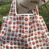 Shopping Bags Print Foldable Lady Thick Large Tote Reusable Polyester Portable Shoulder Women's Handbags Folding Pouch