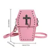 Evening Bags Novely Coffin Shape Purses Halloween Cartoon Gothic Crossbody Bags Pu Leather Women's Cell Tone Bag Cosplay Lolita Satchel 231129