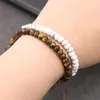 Charm Bracelets Natural Moonstone Bracelet Tibetan Stone Beads Men Rope Adjustable Friendship Couples For Women Jewelry Gift