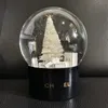 Designer regalo creativo gioielli lettera logo albero di Natale bianco sfera di cristallo trasparente migliore amica fidanzata regalo di San Valentino confezione regalo palla con fiocco di neve