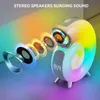 Portable Wireless Louds Music Stereo Sound Subwoofer Computer S ers Bluetooth S er App Control LED Night Light Lamp Alarm Clock 2THXL