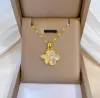 Fashional New Womens Designer Fashion Flowers Four-Leaf Clover Cleef Pendant Halsband Guldhalsband smycken