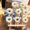 Bakeware Tools Thickened Donut Display Holder Reusable Acrylic Stand With Solid Wood Base For Wedding Birthday Party Dessert