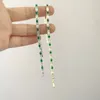 Charme pulseiras 1 pc luxo completo strass corrente de tênis para mulheres moda verde zircão cristal pulseiras festa de casamento jóias
