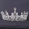 Bruiloft Haarsieraden Luxe Koningin Prinses Ronde Kroon Kristal Parel Grote Diadeem Bruiloft Haaraccessoires Zilver Kleur Goud Tiara Dames Bruidssieraden 231128