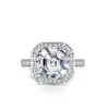 Anneaux de mariage SEMNI 50CT Asscher Cut bague en diamant pour les femmes 925 en argent Sterling bande puissante bijoux fins cadeau de fête d'anniversaire 231128