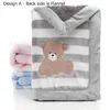 Blankets Swaddling Cartoon Thicken Double Layer Flannel Warm Swaddle Envelope Soft Stroller Wrap born Kids Bedding Bebe Blanket 231129