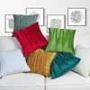 CUSHIONDECORATIVE KULLOT VALVET RIKED EMBRODERY CUSHION COVER 30x50 45x45 50x50cm Solid Color Square Moden Home Decoration Throw Pudowcase AJJ033AML 231128