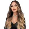 Synthetic Wigs Wave Curly Long Wig Women's Fashion Center Long Hair ffy Natural Large Wave Sexy Long Curly Hair