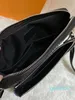 Pochette pour hommes sac de messager noir gris 3 pièces sac à bandoulière en toile zippée avec pièce de monnaie