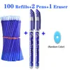 Refills 2 School Erasable Pens Eraser Set 0.5mm Washable Magic Gel Pen Office Writing Supplies Stationery