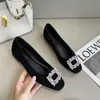 Dress Shoes Black Satin Cloth Flats Shoes Woman Basic Sequined Rhinestones Crystal Diamond Buckle Flats Fashion Bridal Shoe Work Women Shoes 231128