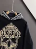 PLEIN BEAR FELPA CON CAPPUCCIO DA UOMO DI MARCA PAISLEY STRASS Hip-Hop Sciolto Caratteristica Personalità PP Teschio Pullover Strass Felpa con cappuccio da uomo di lusso 1589