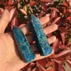 2pcs Natural blue apatite crystal wand stone crystal single point for healing T200117248e