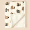 Coperte Fasce In Pile Invernale Trapunta Calda per biancheria da letto nata Baby Swaddle Avvolgere Flanella Agnello Morbido Copripasseggino Coperta Manta Bebe 231129