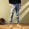 Jeans masculinos calças skinny estiramento motocicleta masculino cowboy tubo apertado para homens magro ajuste calças elásticas y2k streetwear outono roupas xs