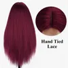 Synthetic Wigs Selling Women's Wigs Small Lace Yaki Medium Length Straight Hair Synthetic Fiber Headband Wigs