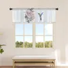 Curtain Hummingbird Flower Color Kitchen Small Window Tulle Sheer Short Bedroom Living Room Home Decor Voile Drapes
