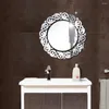 Vägg klistermärken mode avtagbar 3D solsken sol blomma dekorativ spegel klistermärke för heminredning diy speglar konstdekor