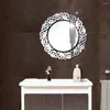 Autocollants muraux de mode amovibles 3D, fleur de soleil, miroir décoratif, décalcomanie pour la décoration de la maison, miroirs de bricolage, décor artistique