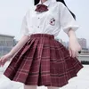 Vêtements Définit la jupe d'école coréenne japonaise pour filles Sailor Uniforme Femmes hautes taille plissée Lady Smon Slim Harajuku jupes