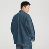 Men's Jackets Autumn Denim Jacket Old Washed Loose Large Patch Pocket Designer Unisex Couples Jean Plus Size M-5XL