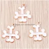 Charms 10Pcs Cartoon Funny Halloween Crossed Bone Metal Charm Diy Accessory Earrings Necklace Keychain Jewelry Making Findings Drop Dhhvc