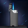 ウルトラ薄青色の炎ブタンターボライタースクエアミニガスメタルライター喫煙アクセサリータバコ1300c