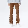 Mens Jeans Vibe Style Tassel Brown Hip Hop Men Grunge Pants Y2k Clothes Straight Women Flare Casual Denim Trousers Ropa Hombre