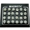 Stud Regelin 12 Par / Lote 4 5 6 7mm Redondo Cristal Strass Ímã Brinco Puck Mulheres Mens Magnético Falso Ear Plug Jewelry334h