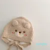 Bérets d'hiver pour enfants, chapeau de Protection des oreilles, ours de dessin animé, bonnets chauds, couvre-chef en laine tricoté, mignon, couvre-oreilles pour enfants